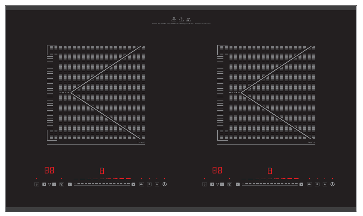 Double Built-in Induction Cooker,LS-DIC208