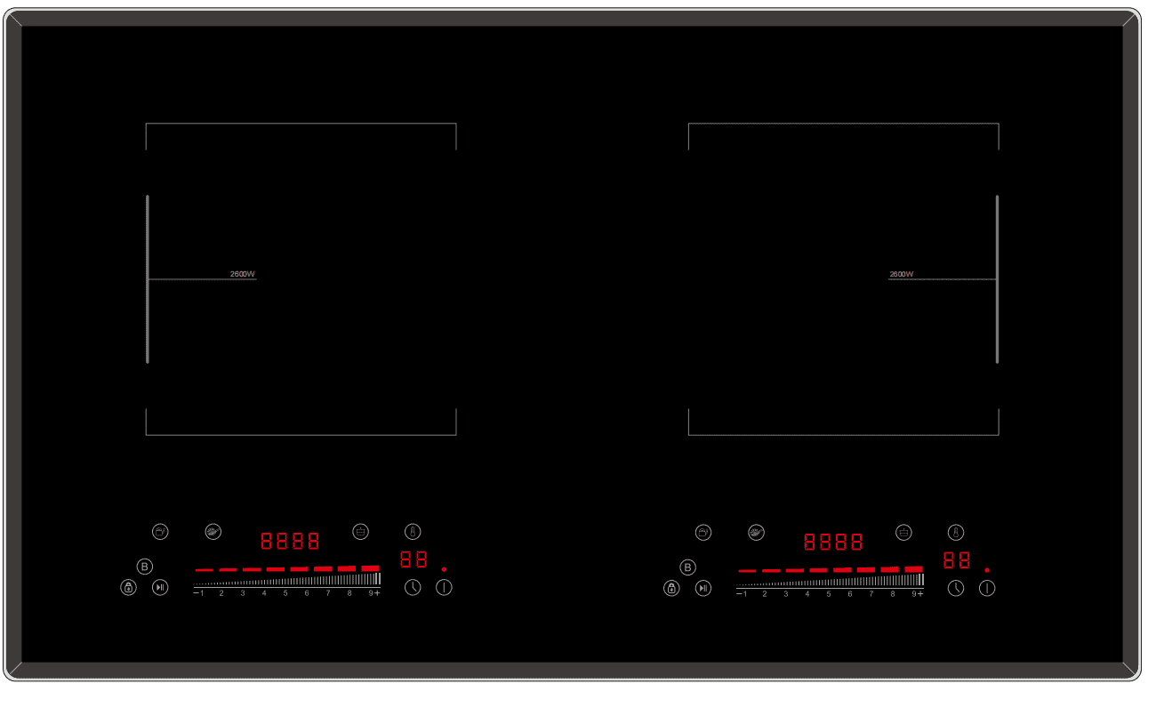 Double Built-in Induction Cooker,LS-DIC206