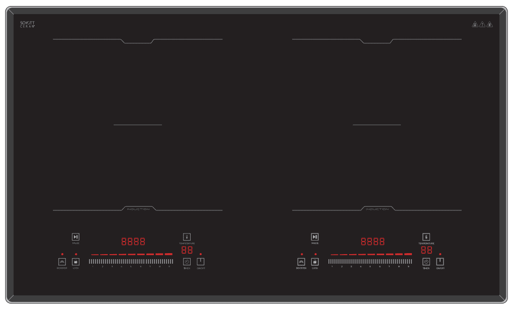 Double Built-in Induction Cooker,LS-DIC221