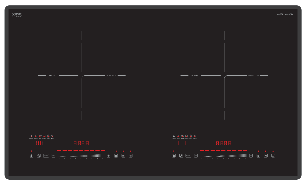 Double Built-in Induction Cooker,LS-DIC88T2