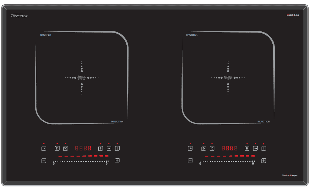 Double Built-in Induction Cooker,LS-DIC2005