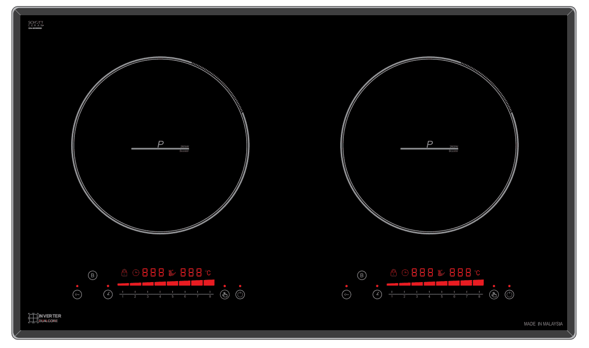 Double Built-in Induction Cooker,LS-DIC68